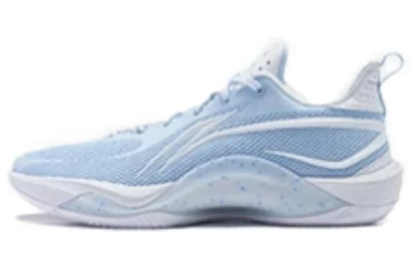 LiNing Shining Anti-Slip Wear-Resistant Low-Top Basketball Shoes Men's White Blue