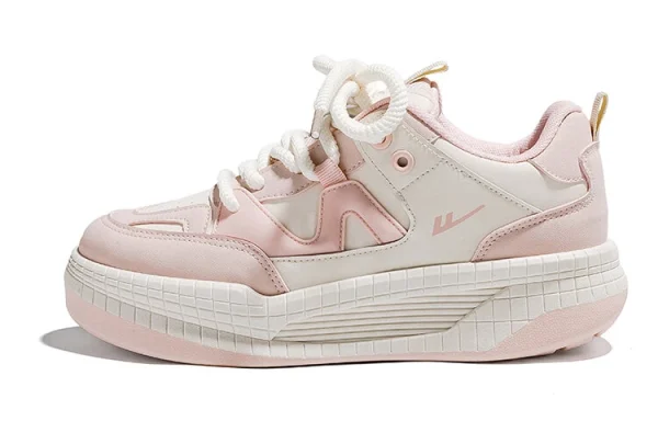 Warrior Cushioning Wear-Resistant Low-Top Skateboard Shoes Women's Beige Pink