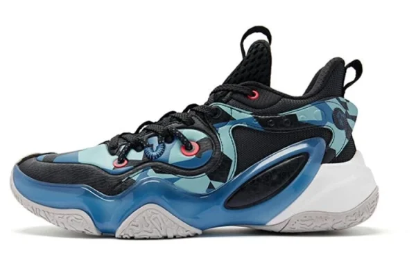 QIAODAN Battle Blade 6TEAM Cushioned Slip-Resistant Low-Top Basketball Shoes Men's Shadow Blue