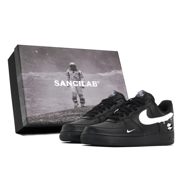 Nike Air Force 1 Anti-Slip Wear-Resistant Low-Top Skateboard Shoes Unisex Black White