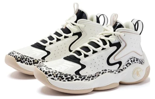 QIAODAN Cushioning Wear-Resistant High-Top Basketball Shoes Women's White