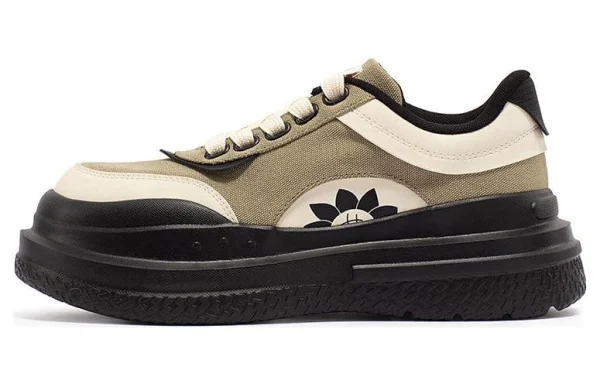 361° Lightweight And Wear-resistant Low-Top Skateboard Shoes Women's Black Beige