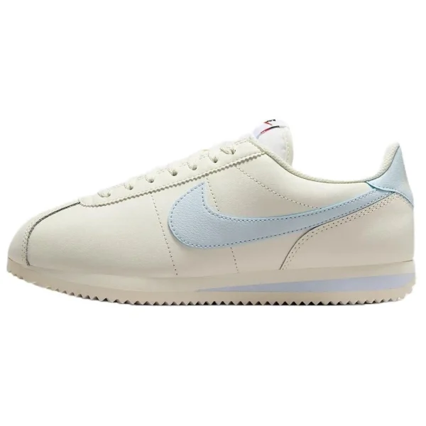 Nike Cortez Anti Slip Wear Resistant Low Top Running Shoes Women's White Blue